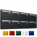 AL Briefkastensysteme Basic 8er Briefkasten RAL 7016 Anthrazit Grau/Einwurfklappe RAL 9006 Weiß Aluminium 8 Fach DIN A4 wetterfest mit Posthaltebügel und 2 Namensschildern