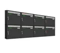 AL Briefkastensysteme Wandbriefkasten 8 Fach Premium Briefkasten A4 in RAL 7016 Anthrazit Grau wetterfest