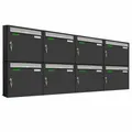 BASIC 8er Briefkasten RAL 7016 Anthrazit/RAL 9006 Weiss mit Posthaltebügel
