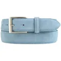 BELTINGER Ledergürtel Gürtel aus Veloursleder 3,5 cm - Weicher Velour-Ledergürtel für Herren (1-St) blau|silberfarben 105 cm (Gesamtlänge 120 cm)