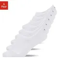 SNOCKS Füßlinge Invisible Socks Sneaker Socken Damen & Herren (6-Paar) aus Bio-Baumwolle, mit Anti-Rutsch-Pad und unsichtbar in den Schuhen weiß 47-50