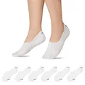 Snocks Füßlinge für Damen und Herren aus Bio-Baumwolle 6 Paar - Rutschfeste und unsichtbare Sneakersocken - Kurze Socken Gr. 47-50 - Farbe Weiß
