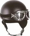 Mil-Tec Helm, Halbschale mit Brille, schwarz
