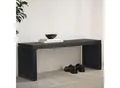 Sitzbank FineBuy Garderobenbank Akazie Massivholz 120 cm Schwarz Flurbank Klein