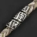 Drachensilber Bartperle Runen 925 Sterlingsilber Bartschmuck - Silber