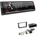 Kenwood KMM-BT209 1-DIN Autoradio Bluetooth USB AUX-In Short Body mit Einbauset für Volkswagen VW Tiguan ab 2007