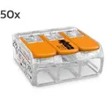 WAGO 3 Leiter COMPACT-Verbindungsklemme mit Hebel flexibel 221-413 (50 Stk. VPE)