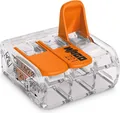 Wago 10 Stück 3-adrige Steckverbinder mit Hebel, transparent, 0,2-4 mm² - 221-413