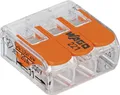 WAGO 221-413-50 221 Verbindungsklemme flexibel: 0.14-4 mm² starr: 0.2-4 mm² Polzahl: 3 50 St. Transparent, Orange