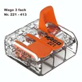 Wago Klemme 3 Fach Wagoklemmen  Hebel Klemmen Dosenklemme 50 Stk. 221-413