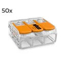 WAGO 3 Leiter (50 Stk. VPE) COMPACT-Verbindungsklemme mit Hebel flexibel