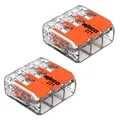 2x WAGO 3-Leiter-Klemme 4 mm² Verbindungsklemme Klemme mit Hebel 221-413