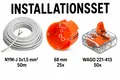Installations Set 50m NYM 3x1,5 Kabel + WAGO Klemmen + Hohlwanddosen