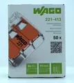 WAGO 4qmm 3-Leiter Verbindungsklemme mit Hebel - 50 Stück (221-413)