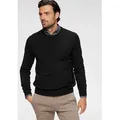 OLYMP Rundhalspullover OLYMP Strick Casual moderner Strickpullover schwarz XXXL (64/66)