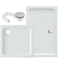 VILSTEIN® Duschwanne Sanitäracryl [80x80cm] - Stilvolle Duschtasse - Duschwanne Komplettset mit Siphon optional - 5cm flaches Duschbecken mit Gefälle & Glasfaserverstärkung - Hochglanz Weiß