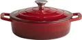 APS 88300 Bräter mit Deckel 5 STARS, Gusseisen, induktionsgeeignet, ofenfest, inkl. Deckelhalter, Ø 25 cm, 2,5 Liter, rot