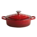 Schmortopf 5 Stars, Creme, Rot, Metall, 2.5 L, rund, 25x7x25 cm, Kochen, Töpfe, Schmortöpfe