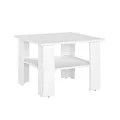 KOMTO Couchtisch Vienna Wohnzimmertisch Modern Couchtisch Holz Beistelltisch Coffee Table Tisch Wohnzimmer Sofatisch Stubentisch 60x60 Weiß