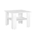 KOMTO Couchtisch Weiß Vienna - Wohnzimmertisch Modern Couchtisch Holz Beistelltisch 60x60 Coffee Table Tisch Wohnzimmer Sofatisch Stubentisch