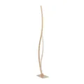 EGLO LED Stehlampe Grisolia, Design Lampe Wohnzimmer, Standleuchte geschwungen, Metall in Holz-Optik, warmweiß, 129 cm
