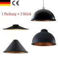 Vintage-Lampenschirme aus Metall Lampenschirm für Wohnzimmer schwarz 3 Stk