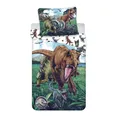 Jurassic World Bettwäsche T-Rex - 140x200 cm weiche Baumwolle Kissen und Decke