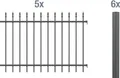 Alberts Zierzaun - Komplettset Chaussee, Höhe 100 cm, Länge 10 m, anthrazit, zum Einbetonieren