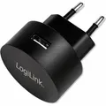LogiLink USB Steckdosenadapter 1port,10.5W,Fast Charging,sch - Schwarz