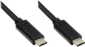 GC M0113 - USB 5 Gb/s Kabel, C-Stecker auf C-Stecker, CU, schwarz, 1 m