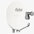Fuba Satellitenschüssel Komplettset 8 Teilnehmer DAL 808 W - Alu Sat-Schüssel/Sat-Spiegel weiß + Octo LNB 8-Fach - HDTV, UHD(4K/8K), 3D