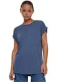 Urban Classics Damen T-Shirt Ladies Extended Shoulder Tee, T-Shirt mit überschnittenen Schultern, aus Baumwolle, erhältlich in vielen Farben, Vintageblue, S