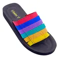 Siebi's Badeschuhe Damen - Beach Klett - Badepantolette Frauen komfortabel und leicht - fällt klein aus !! Ergonomische Innensohle (multi, numeric_41)
