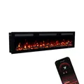 GLOW FIRE Elektrokamin Inside 152 mit realistischem 3D LED-Feuer - Wand-Elektrokamin mit Heizung und Kaminfeuer, App Steuerung, Knistereffekt & Timer, max. 1800 W, 152x35x12cm