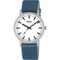 Boccia 3651-24 Herrenuhr Titan mit Lederband Azurblau - Weiß