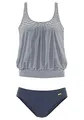 Lascana Damen Oversize-Tankini Streifen, Softcups, Verstellbare Träger Marine-gestreift 52