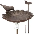 wildlife home Vogeltränke stehend groß auf Stab I Vogeltränke mit Erdspieß Garten, Balkon I Vogelbad frostsicher aus Gusseisen, Wassertränke für Vögel, Wildvögel