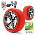 Basic Textile Schneeketten Active L, Auto Schneeketten aus Stoff 2 Stück rot