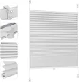 Sekey Plissee ohne Bohren Verdunkelung, Fenster Plissee Klemmfix Jalousie 60 cm breit, Verspannt Blickdicht Sonnenschutz Fensterollo, 60x100cm, Weiß