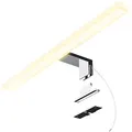 SSC-LUXon LINA Spiegelleuchte Bad 50cm LED warmweiß 230V – Badezimmer Lampe Spiegellampe silber glänzend 3-in-1 Spiegelbeleuchtung Möbelleuchte Spiegelschrank