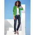 Jerseyblazer HEINE "Jersey-Blazer", Damen, Gr. 40, grün (apfel), 100% Baumwolle, Langarm, Blazer
