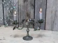 Chic Antique Kerzenständer Kerzenhalter Kerzenständer Metall Antique Messing romantische Deko, Detailreiche Metallblätter und Blumen