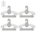JSF Mitwachsende kleiderbügel Kinder, Set20 Stapelbare Kleiderbügel mit Bärchen-Haken, rutschfest Babykleiderbügel Kinderkleiderbügel für Kinderbekleidung Baby Garderobe, Platzsparend (Grau + Weiss)