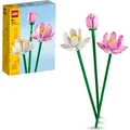 LEGO Creator Lotusblumen, Blumenstrauß-Set mit 3 künstliche Blumen, Schlafzimmer- oder Schreibtisch-Deko, Valentinstag-Geschenk für jugendliche ... - Bronze