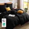 BEDELITE Bettwäsche 135x200 Baumwolle 4teilig - Bettbezüge 135x200cm 2er Set Schwarz mit 2 Kissenbezüge 80x80 cm, Oeko-TEX Bedding weiche und kuschelige Bettwaren