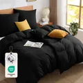 Bettwäsche 135x200 Baumwolle 4teilig  Bettbezüge 135x200cm 2er Set Schwarz mi...