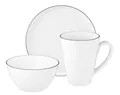 Seltmann Weiden Frühstücks-Set Lido Black Line rund Frühstücksservice 18tlg., Porzellan