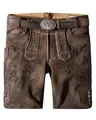 Stockerpoint Herren Lederhose Artur I Größe 44-60 I Bequeme Trachtenhose in edler Hirschoptik mit Gürtel I Aus 100% hochwertigem Wildbockleder I Perfekt für Trachten & Festlichkeiten