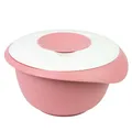 Westmark Backschüssel 3,5l - inkl. Ausgießer - zweiteiliger Deckel - BPA-freie, rutsch- & spülmaschinenfeste Rührschüssel (rosa/weiß)