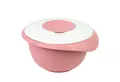 WESTMARK Rührschüssel mit zweigeteiltem Deckel, 3,5 l, Mit Ausgießer, Kunststoff, Rosa/Weiß, PP, PE